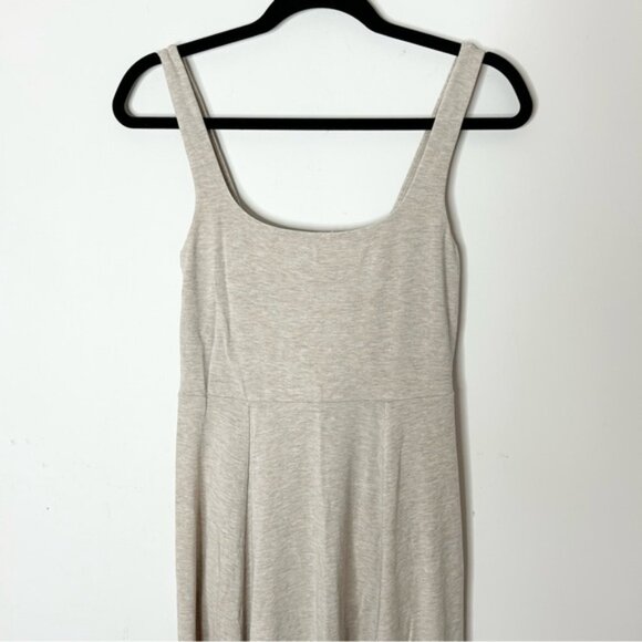 ARITZIA WILFRED Market Slit Dress Square neck Midi Tank jersey beige Size Small - Picture 5 of 15